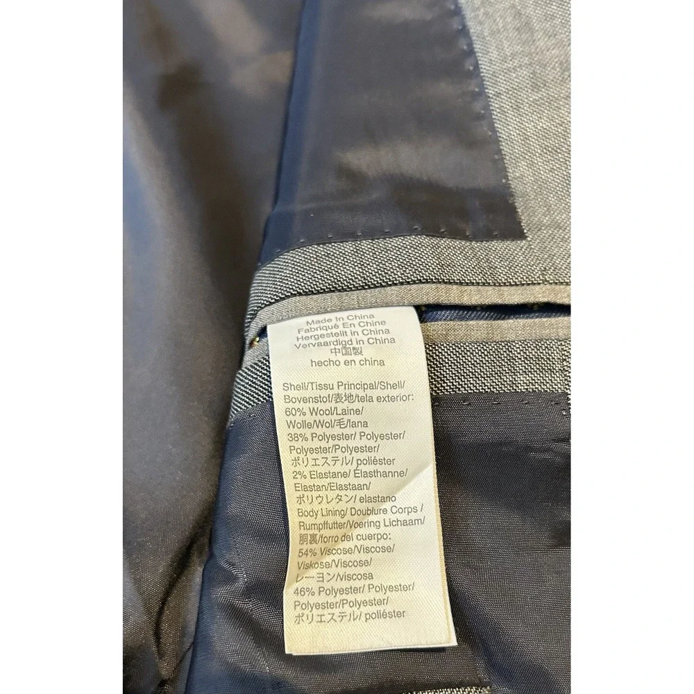 J Crew Sport Coat‎ Mens 40 L Slim Ludlow Gray 4 Season Wool Blazer Jacket